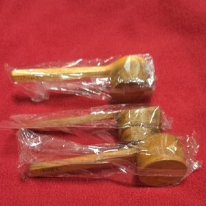 Set of Three Wooden Mallets - Light Wood Finish
